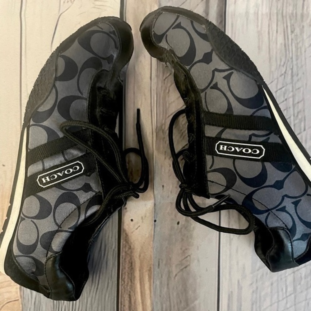 Coach Kate Remonna Signature Size 7M Women’s Sneaker Shoes Black/Grey